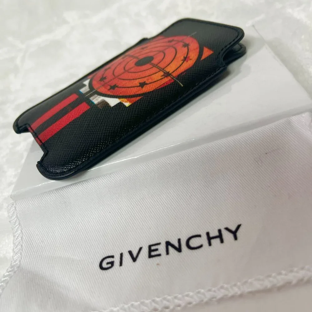 NIB Auc Givenchy Printed Bullseye Coated Canvas Phone Case